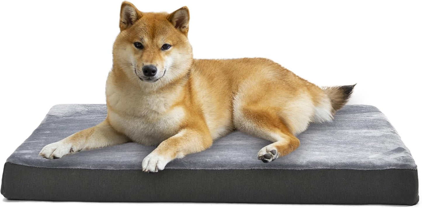 Amazon Basics Dog Bed with Cooling Gel Memory Foam, Machine Washable R