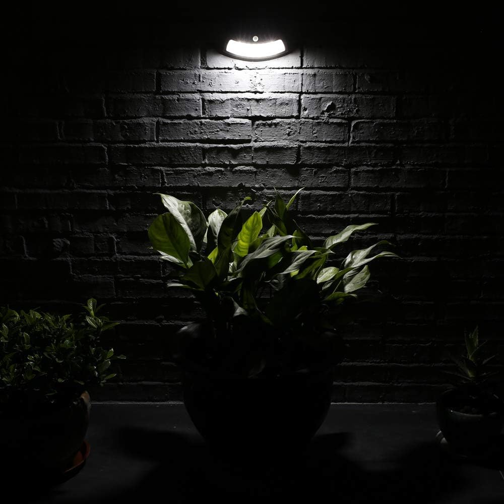 Wall Lamps Pack of 2 Solar Power Light 8 Led Outdoor Smile Lights Wireless Security Step Night - Auto Off for Stairs Garden