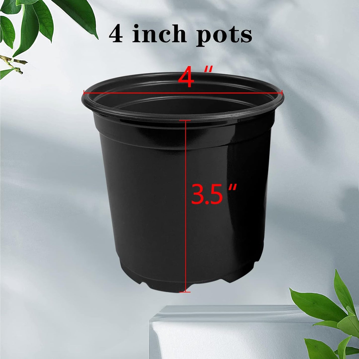 RAOOKIF 100 Pack Nursery Pots, 4 5 6 Inch Nursery Pot for Plants, Plas