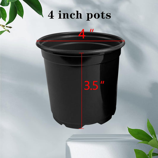 RAOOKIF 100 Pack Nursery Pots, 4 5 6 Inch Nursery Pot for Plants, Plas