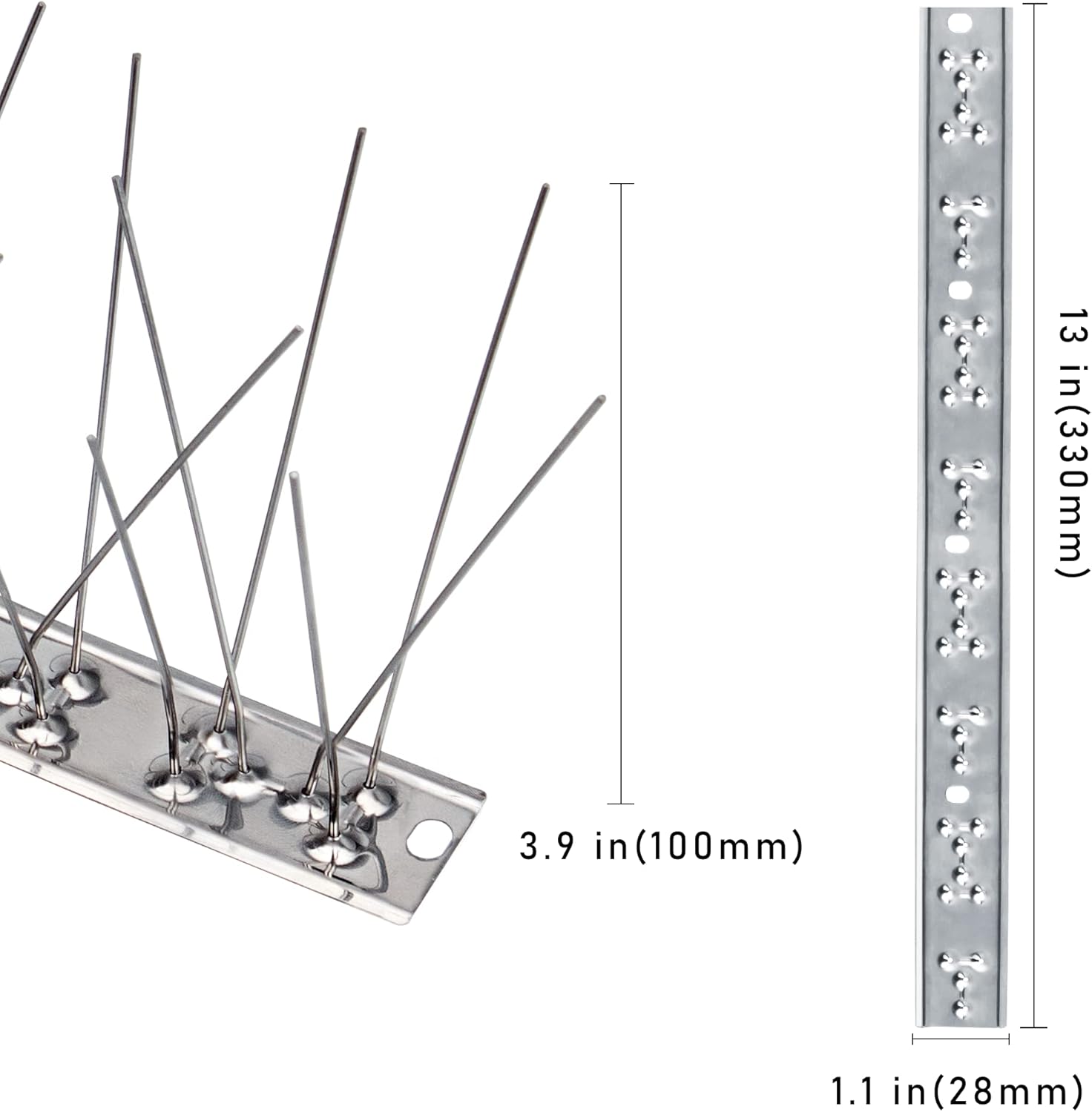 Hausse Stainless Steel Bird Spikes 4 Pack, Squirrel Small Birds Pigeon