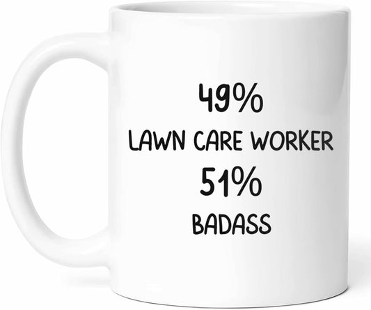 Badass Lawn Care Worker Mug - Specialist Coffee Cup - Gardening Enthusiast Funny Gift From Family - Designer Tea Mugs - Cups - 11 Oz Ceramic Gifts For Outdoor Workers, Birthday, Him, Her, Christmas