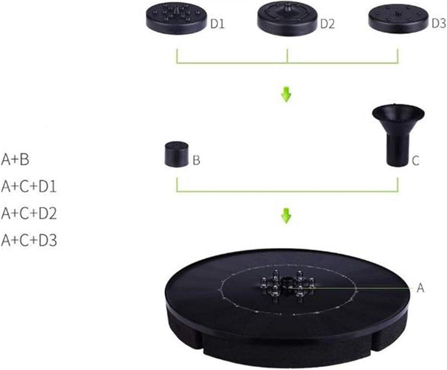 Solar Water Pump, Electricity Storage Fountain Pump Floating Fountain with LED Light for Bird Bath Fishtank Pond Water Panel Garden Pool