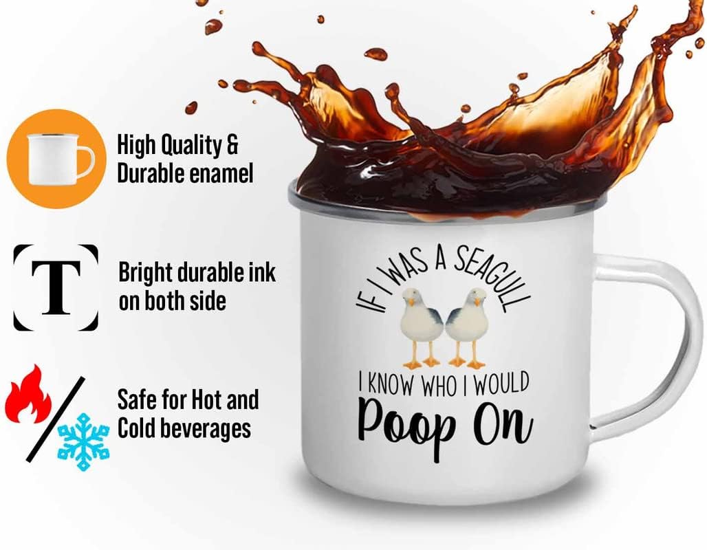 Bird Lover Camper Mug 12oz - Seagull poop on - Hummingbird Nest Cage P