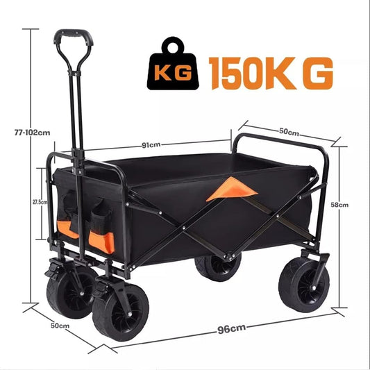 Folding Cart Portable Foldable 150L Large Capacity Multifunction Cart 