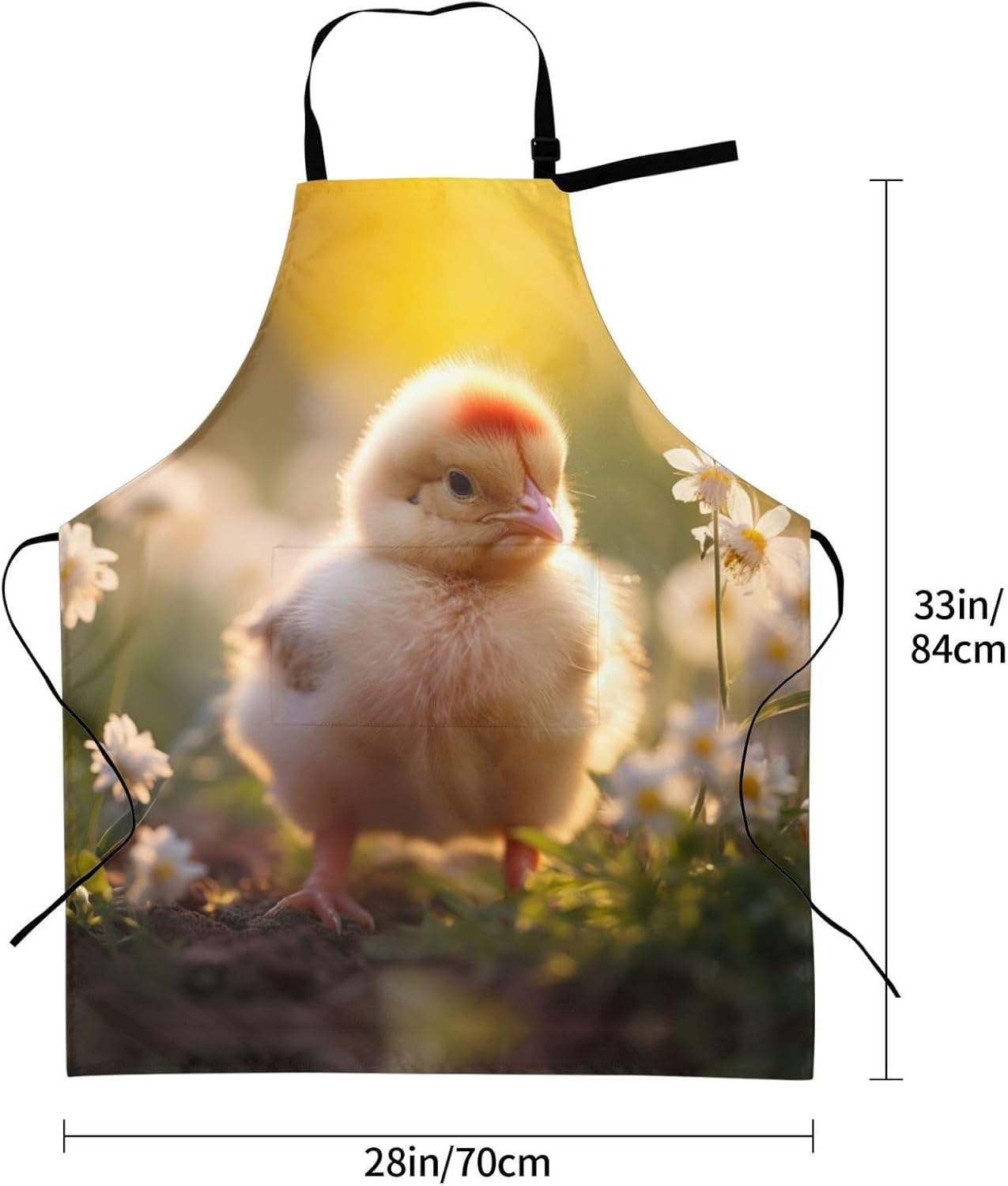 Red Chicken print Waterproof apron with pocket adjustable cooking apron for adult kitchen bibs to bake