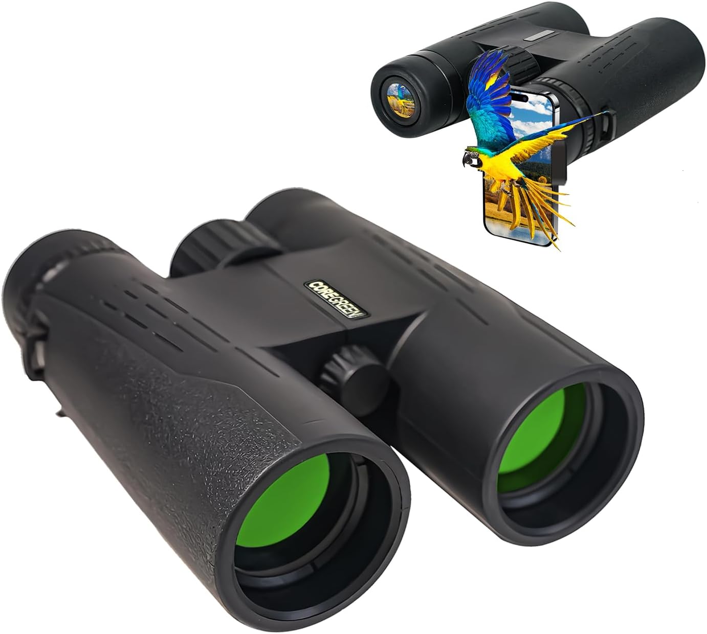 10x42 HD Binoculars for Adults High Powered, Coregreen BAK-4 Prism FMC Lens Professional, Large View Binoculars with Clear Low Light Vision for Bird Watching Hunting Hiking Travel Cruise
