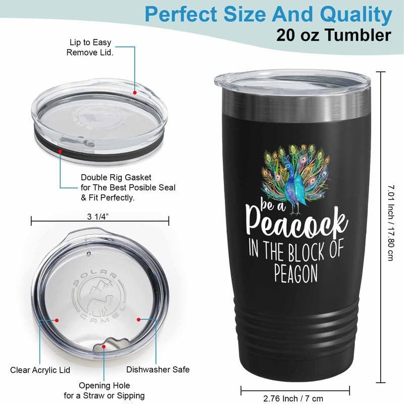Bird Lover Black Edition Viking Tumbler 20oz - Peacock Block pgeons - 