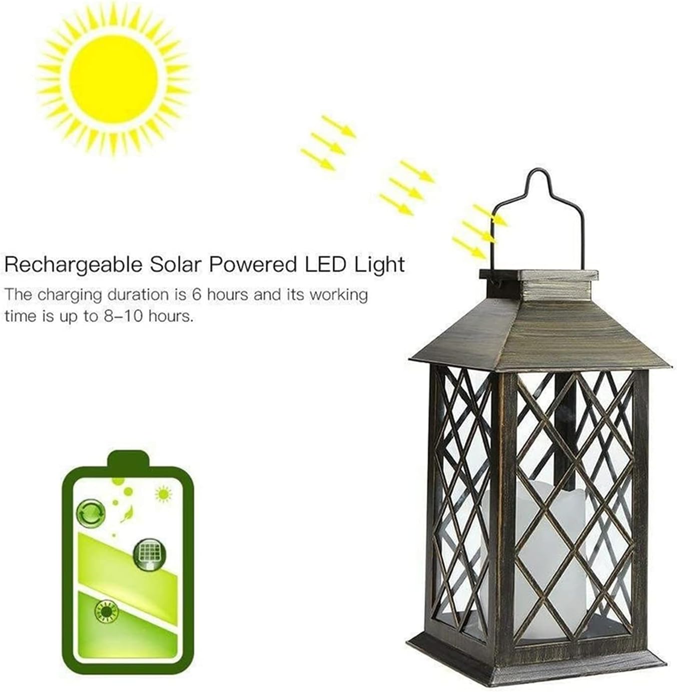 2pcs Solar Lantern Light- Warm Flame Flashing Tea Light LED Outdoor Twinkle Candle Lantern Outdoor Lamp Home Garden Decoration Light