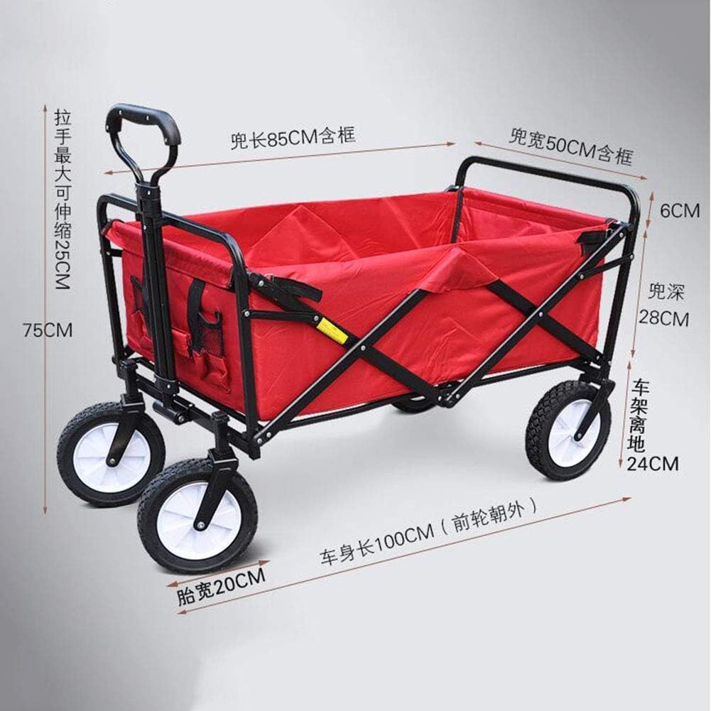 Garden Trailer,Foldable Utility Heavy Trolley Cart-Portable Transport 