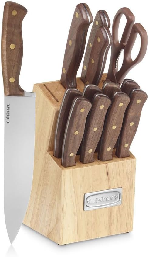 Cuisinart C55W-14PCB Advantage Cutlery 14-Piece Triple Rivet Walnut Kn