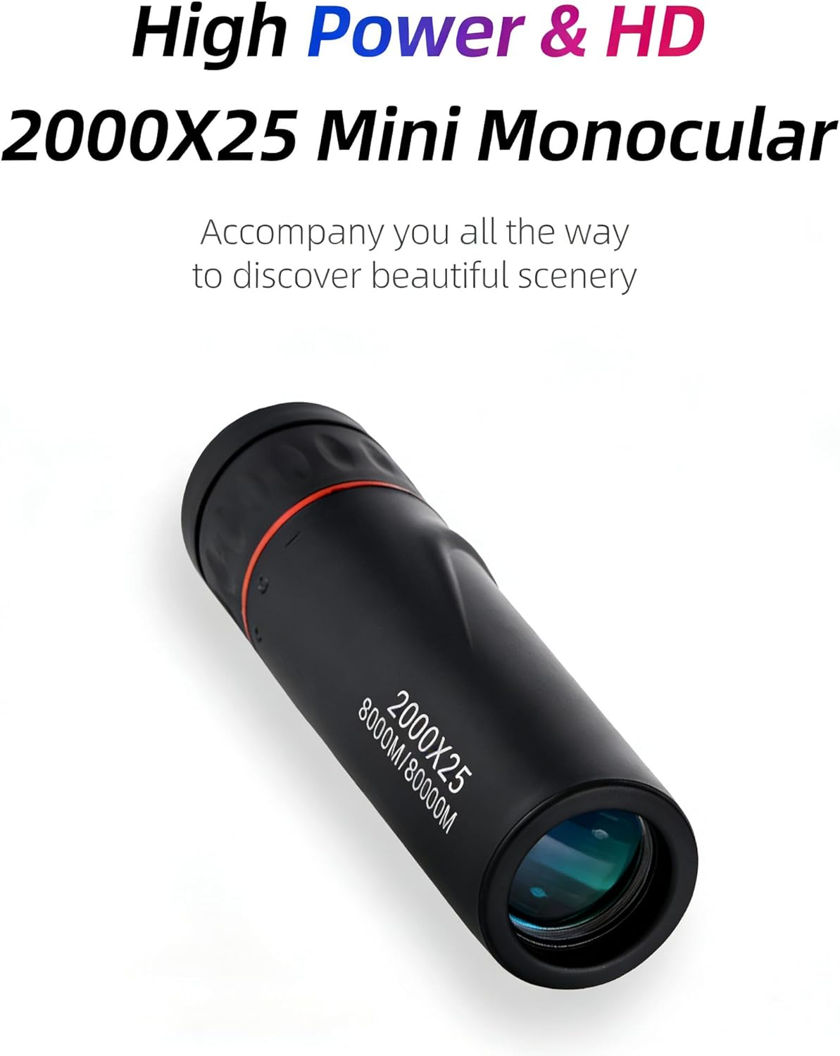 Mini Monocular Telescope, 25X High Definition HD with Multilayer Coating, Waterproof & Compact Design for Adults & Kids, for Hiking, Bird Watching, Concert, Travel and Outdoor Observation