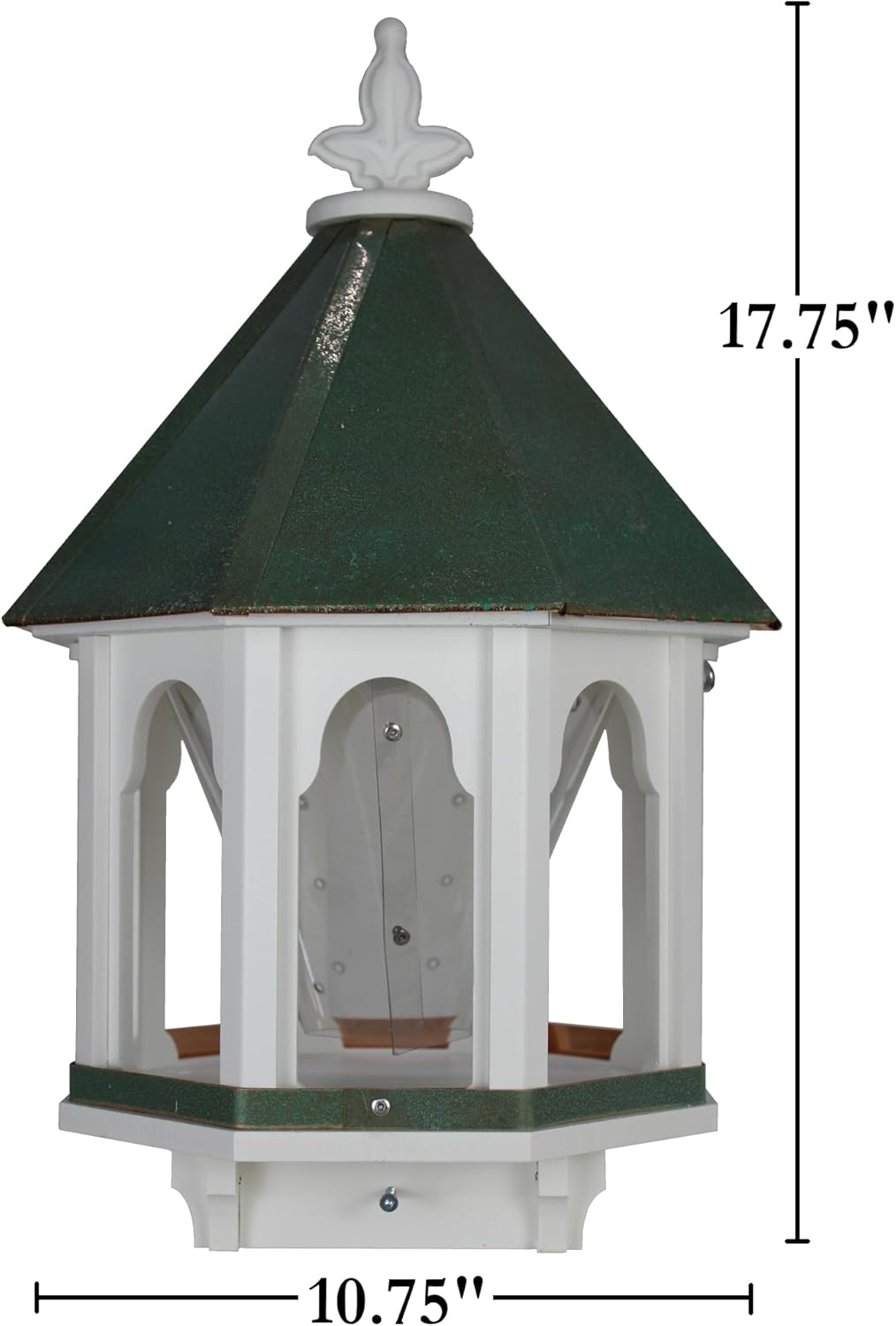 Wild Bird Feeder Solid Cellular PVC Patina Copper Roof (F8V) Made in T