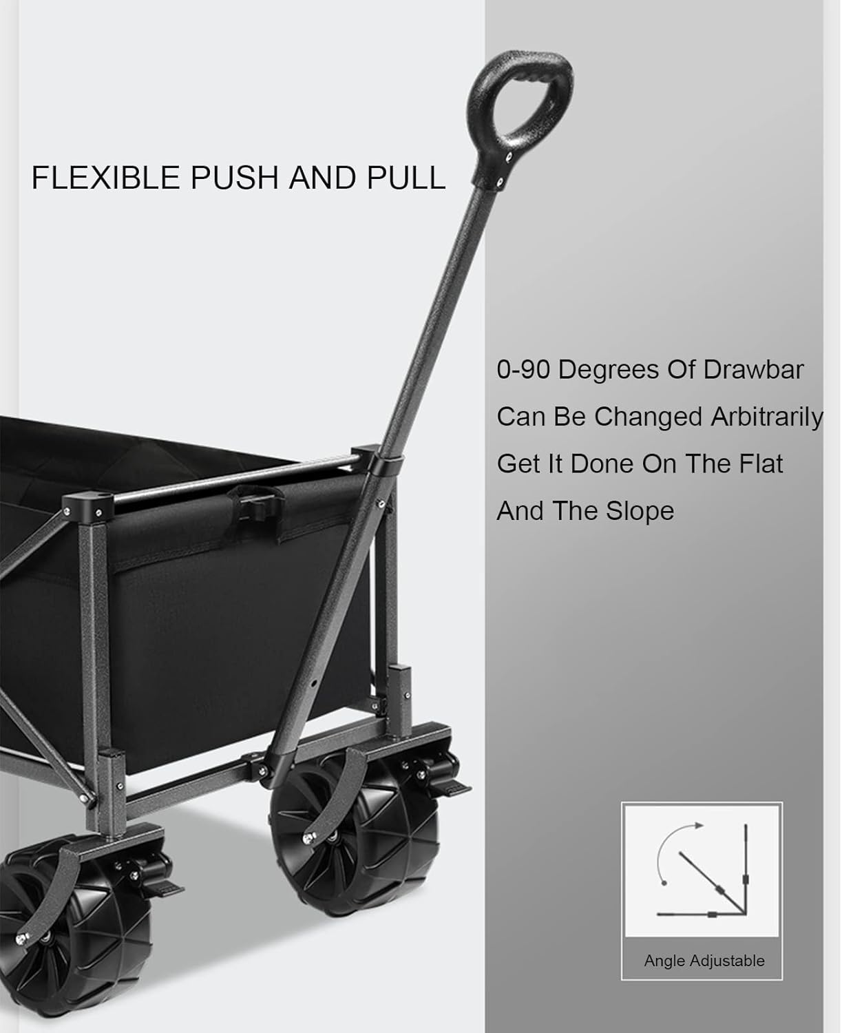 Outdoor Collapsible Wagon Utility Folding Cart Heavy Duty Wheels Campi