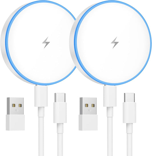 MagSafe Charger 2 Pack 15W Magnetic Wireless Charger Fast Charging Pad