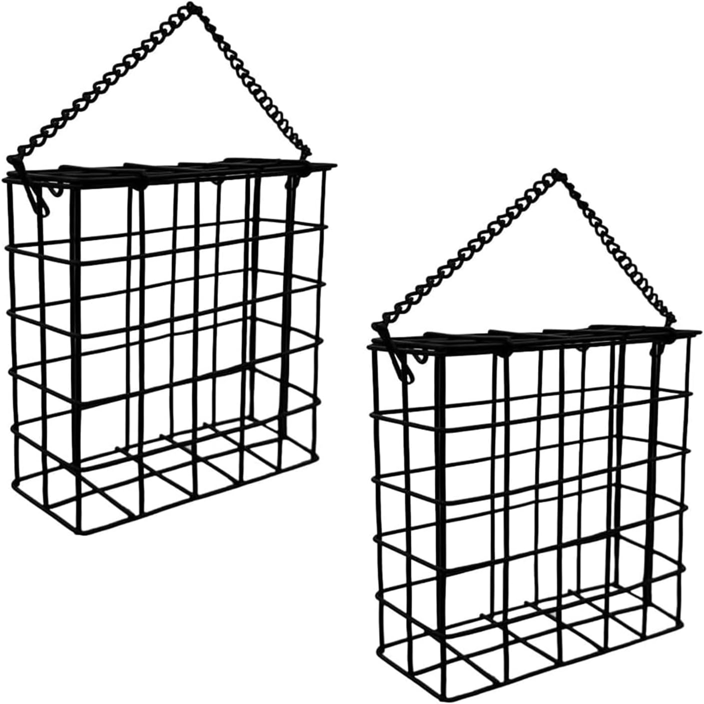 Suet Cake Bird Feeder Hanging Wild Bird Feeder for Outdoor Garden Cages Outside Suet Fruit Capacity Feeders (2 Pcs Black)