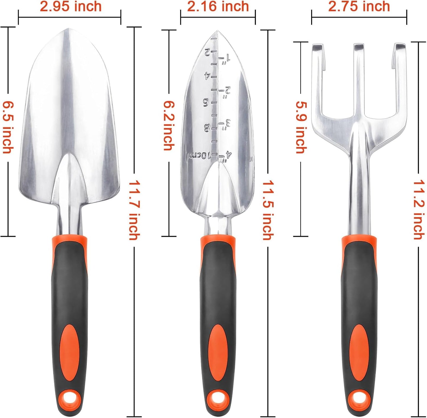 Garden Tools Set, 3 Pack Heavy Duty Gardening Tools Set Include Garden