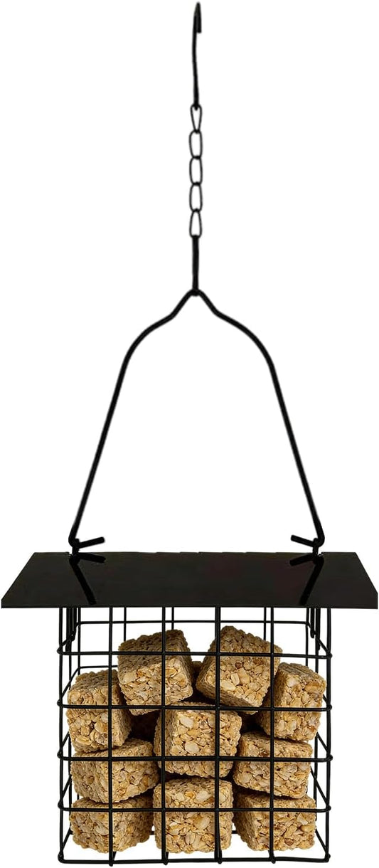 Hanging Seed Feeder, Squirrel Resistant Bird Feeder, Metal Build with Easy Filling, Large Capacity Outdoor Feeders for Finches Hummingbirds Chickadees, Backyard Decor with Practical Design