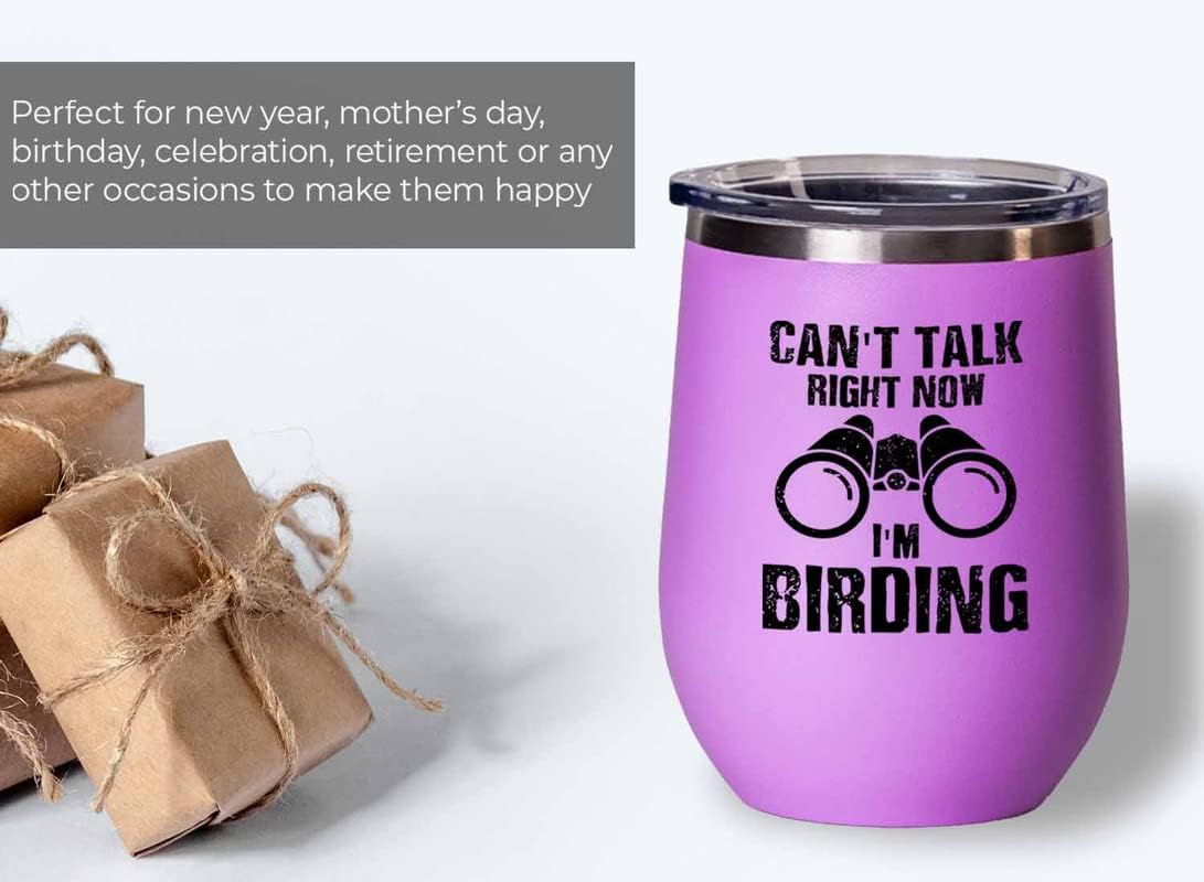 Bird Lover Pink Edition Wine Tumbler 12oz - Can't Talk Right Now - Hum