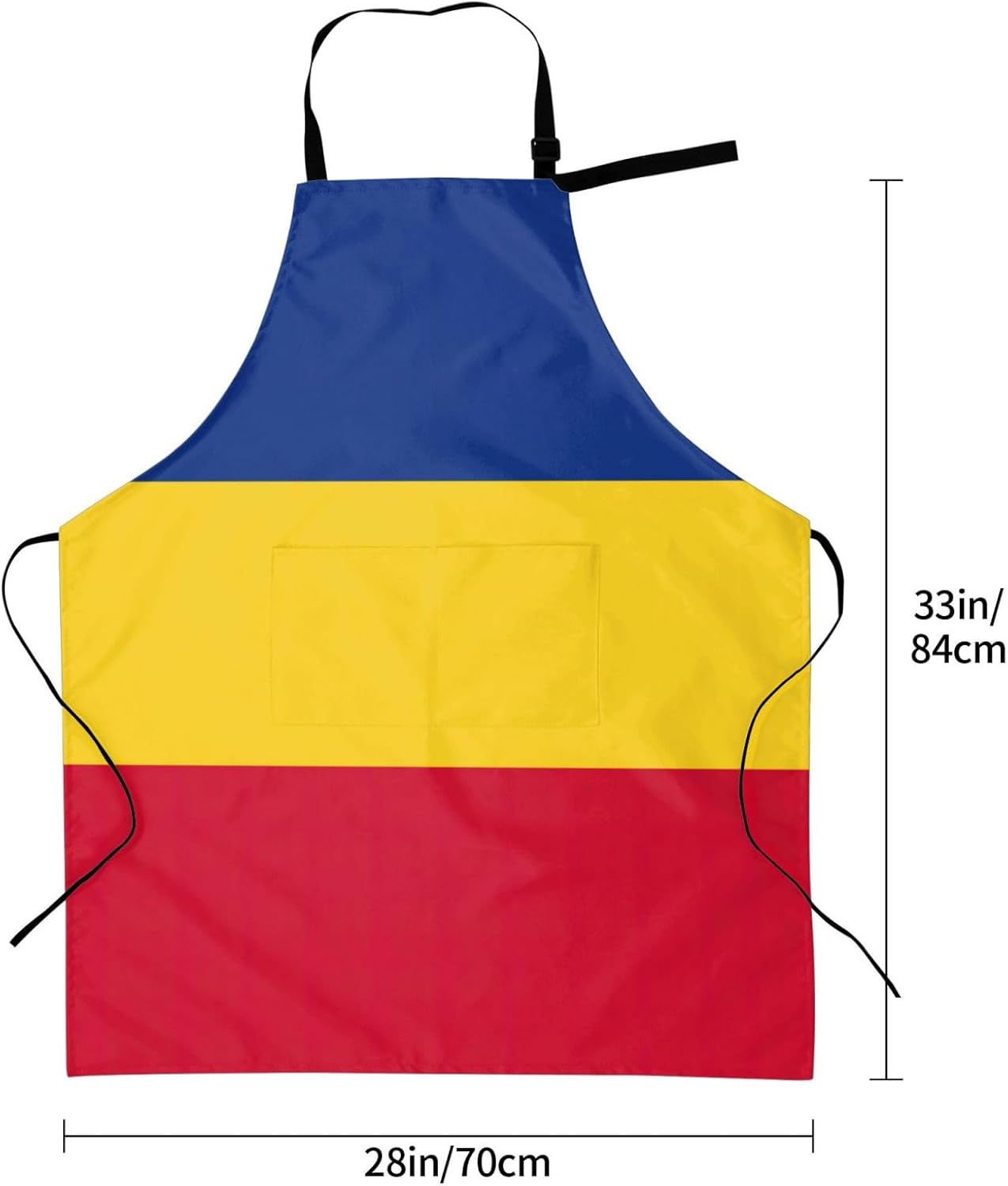 Flag of Romania print Waterproof chef's apron with pocket apron for kitchen cooking baking barbecue and gardening