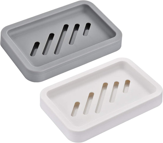 2PCS Draining Soap Dishes, Dishwashing Sponge Soap Holder with Water T