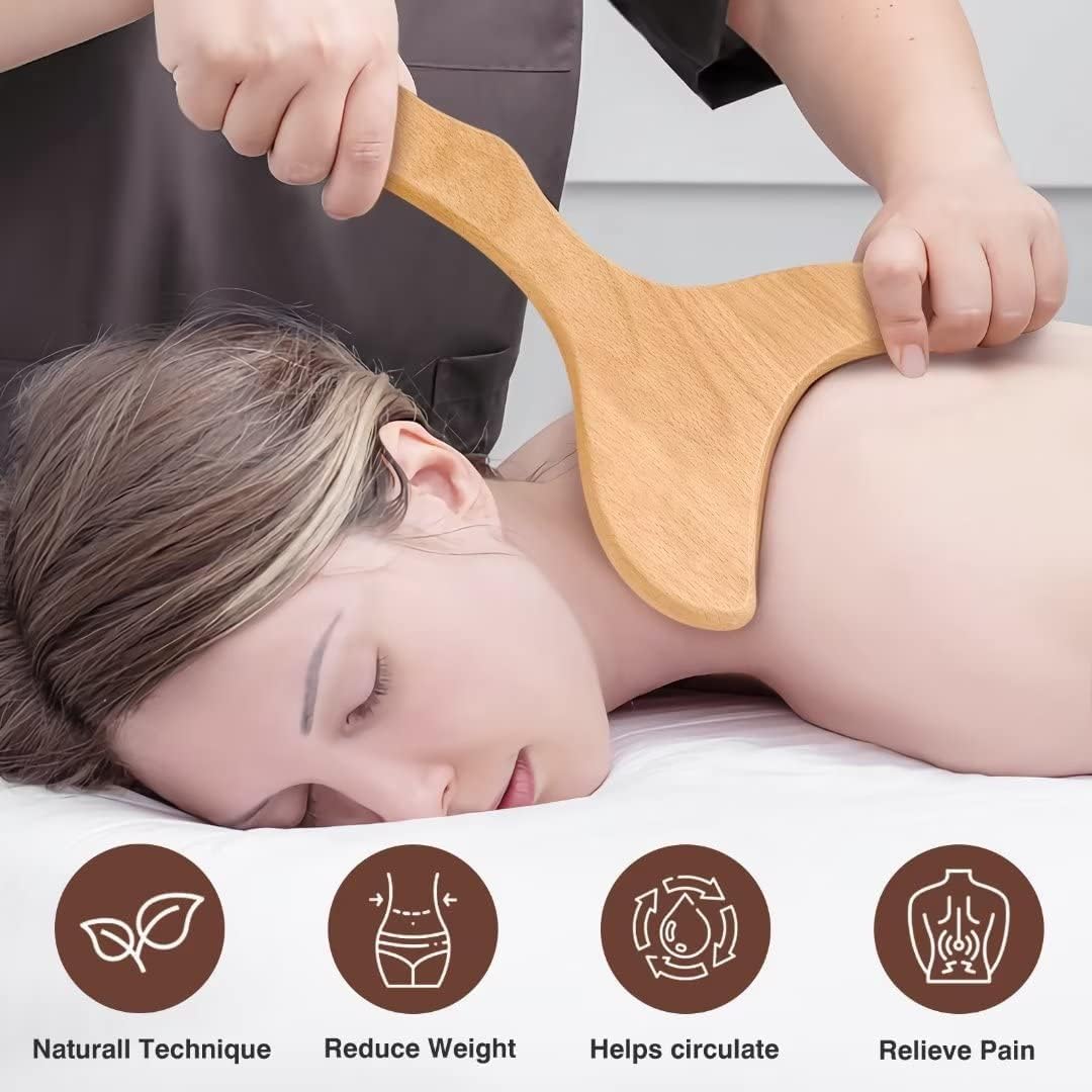 10-in-1 Wood Therapy Massage Tools Gua Sha Wooden Massager for Body Sh