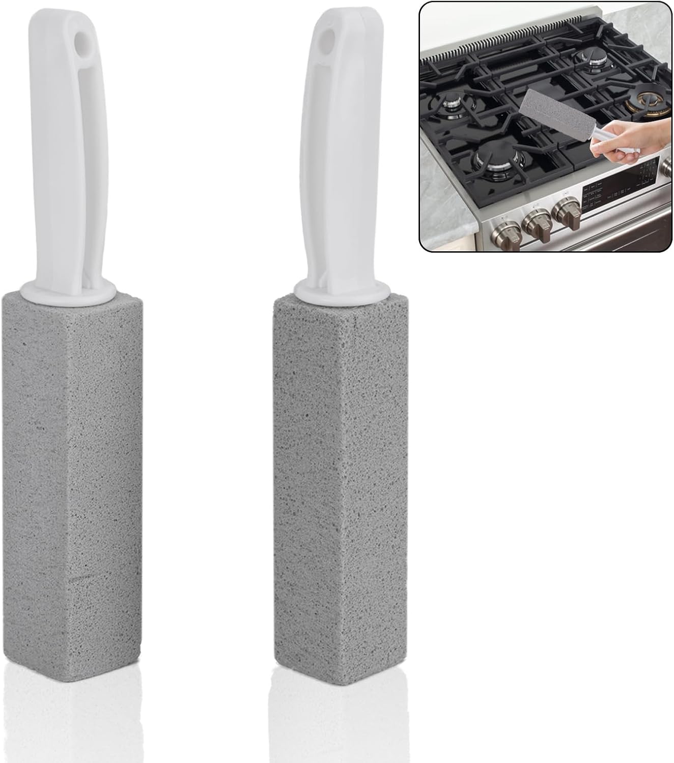 Cleaning Pumice Stone for Stove Grates - 2 Pack to Remove Water Rings 