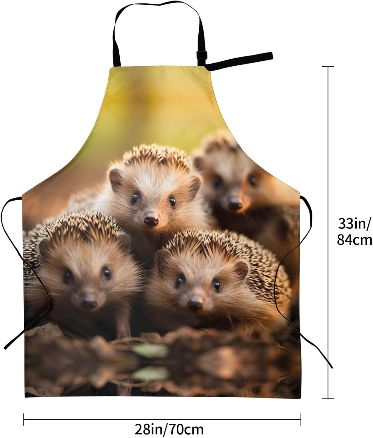 hedgehogs print Waterproof apron with pocket adjustable cooking apron for adult kitchen bibs to bake