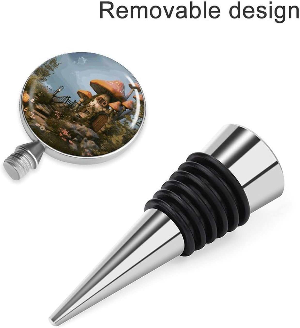 Mushroom Garden Wine Stoppers Zinc Alloy Bottle Sealer Detachable Leak
