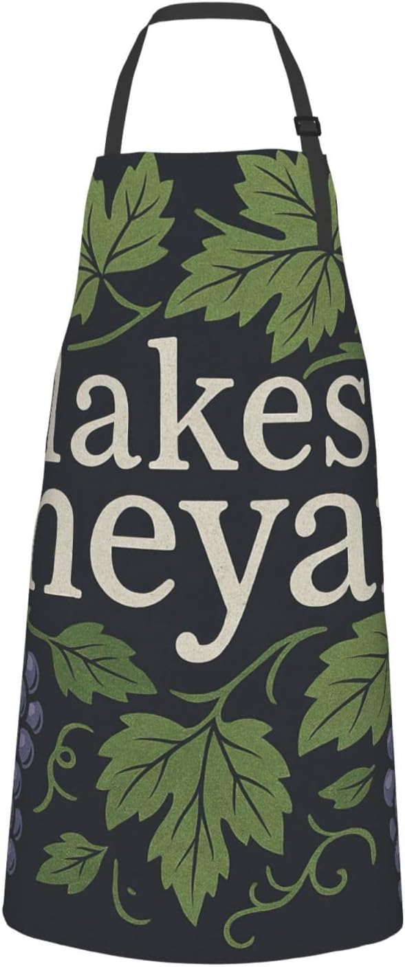 YANYU Lakes Vineyard Print 28x33 In Kitchen Apron Stylish Chef Apron with Pockets for Cooking Baking Painting
