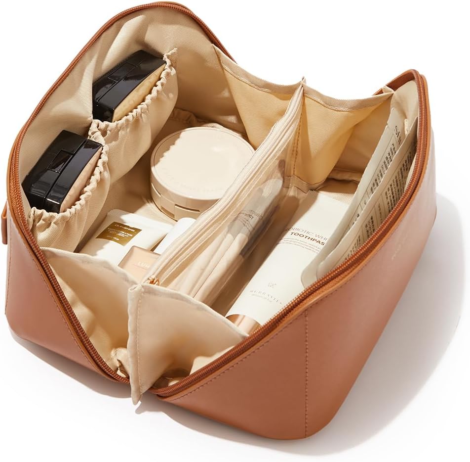EACHY Travel Makeup Bag, Large Capacity Cosmetic Bag for Women, Waterp