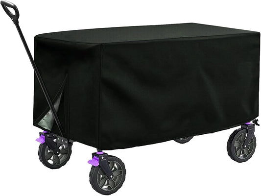 420D Oxford Cloth Waterproof Cover for Folding Garden Wagon Utility Wagon Cart (Black-54" x 22" x 24")