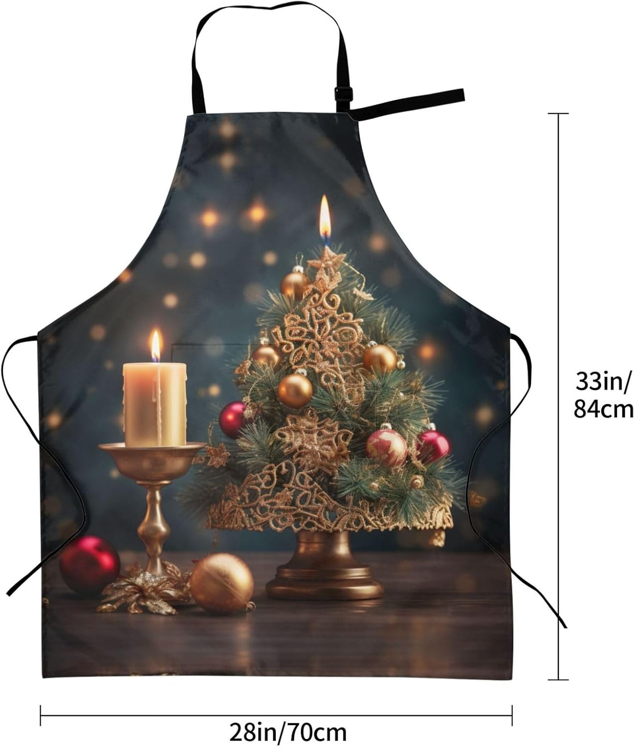 Christmas Tree print Waterproof apron with pocket adjustable cooking apron for adult kitchen bibs to bake