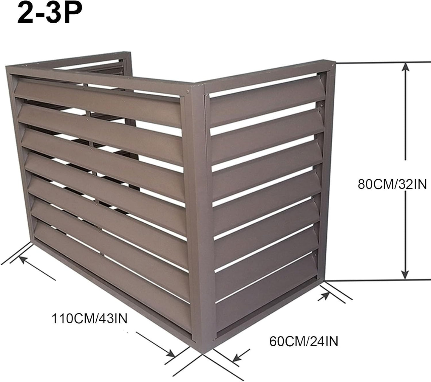 TqertrtfxaOutdoor air conditioner screen,Mini Split Air Conditioner Cover for Outside Units,Shelf Plant Stand,Outdoor AC Unit Cover,Noise Reduction,suitable for outdoor(Color:Brown,Size:110*60*80cm/43