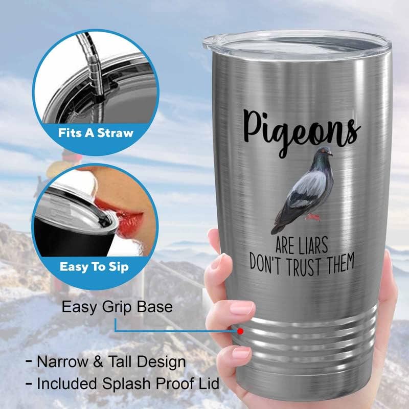 Bird Lover Silver Edition Viking Tumbler 20oz - Don't Trust pgeon - Hu