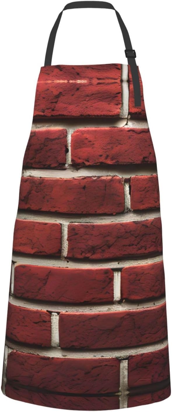 Brick Red Stone print Waterproof chef's apron with pocket apron for ki