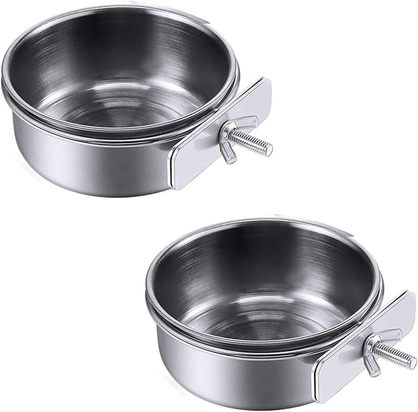 Bird Feeder Bowls for Cage Stainless Steel Dish Parrot Food Bowl Feeding Cup Clamp Holder for Small Pets 2pcs Bird Feeding Dish Parrot Removable Stainless Steel Bowl Clamp Holder Birds Food Dish