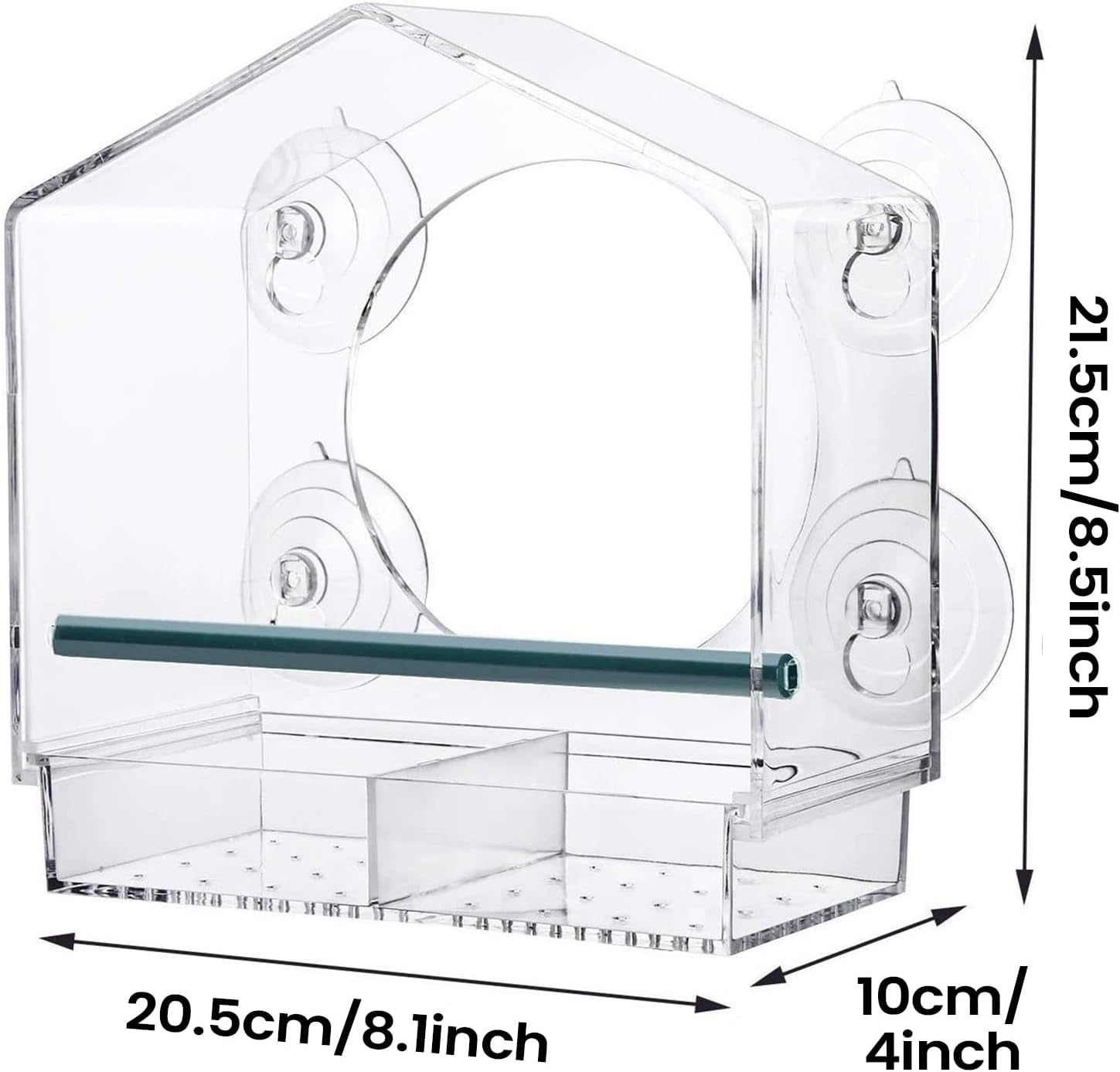 Bird Feeder Suction Cup Window – Spill-Proof Food Box | Acrylic Detach