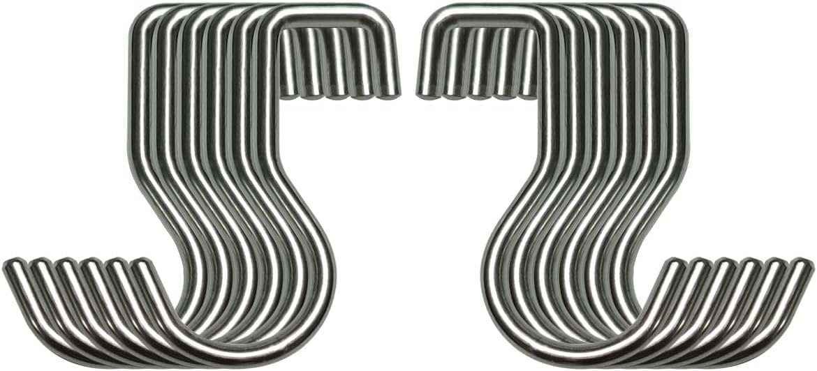 YIIYIIN 12 Pack Stainless Steel Hanging Hooks-Magnetic Knife Holder for Wall Hook-Pot Rack Hook-Hooks for Hanging Kitchen Utensils,Household Tools in Kitchen,Bedroom,Bathroom,Garden,Office