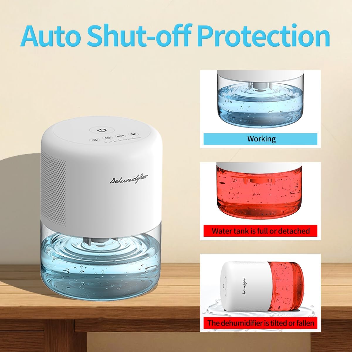 Dehumidifier for Home Small Quiet Dehumidifiers for 44OZ Water Tank Au