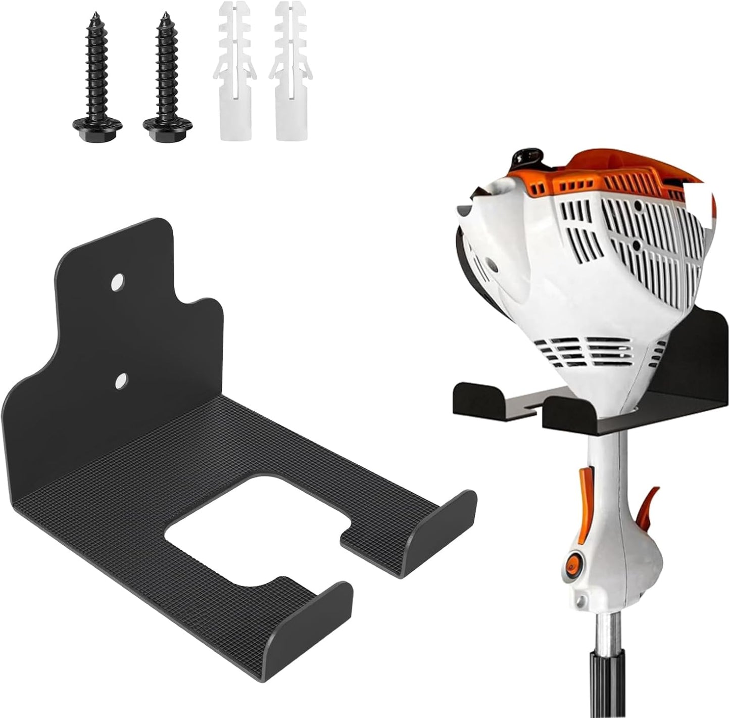 RO6G Weed Eater Rack Garage Wall Organizer, Weed Wacker Hanger for Garage Wall, Weedeater Hanger Wall Mount Fits Most String Trimmer Weed Wacker and Garden Power Tools