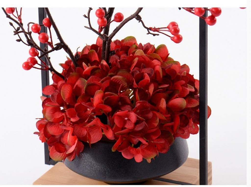 Zen Simulation Flower Pots Plant Villa Hotel Home Wrought Iron Flower Stand Flower and Fruit Ceramic Bonsai Artificial Bonsai Artificial Plant Artificial Flower