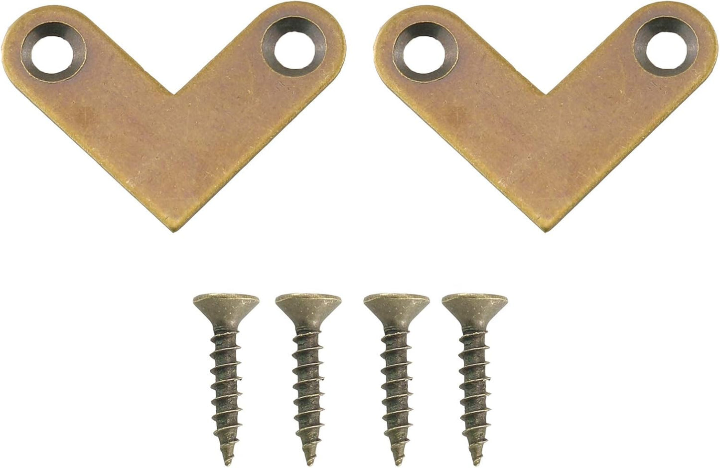 HJ Garden 4pcs L-Shaped Copper Corner Code Brass Flat Corner Bracket J