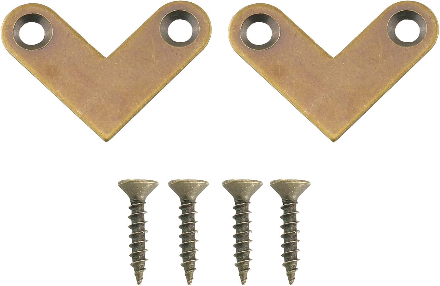 HJ Garden 4pcs L-Shaped Copper Corner Code Brass Flat Corner Bracket J