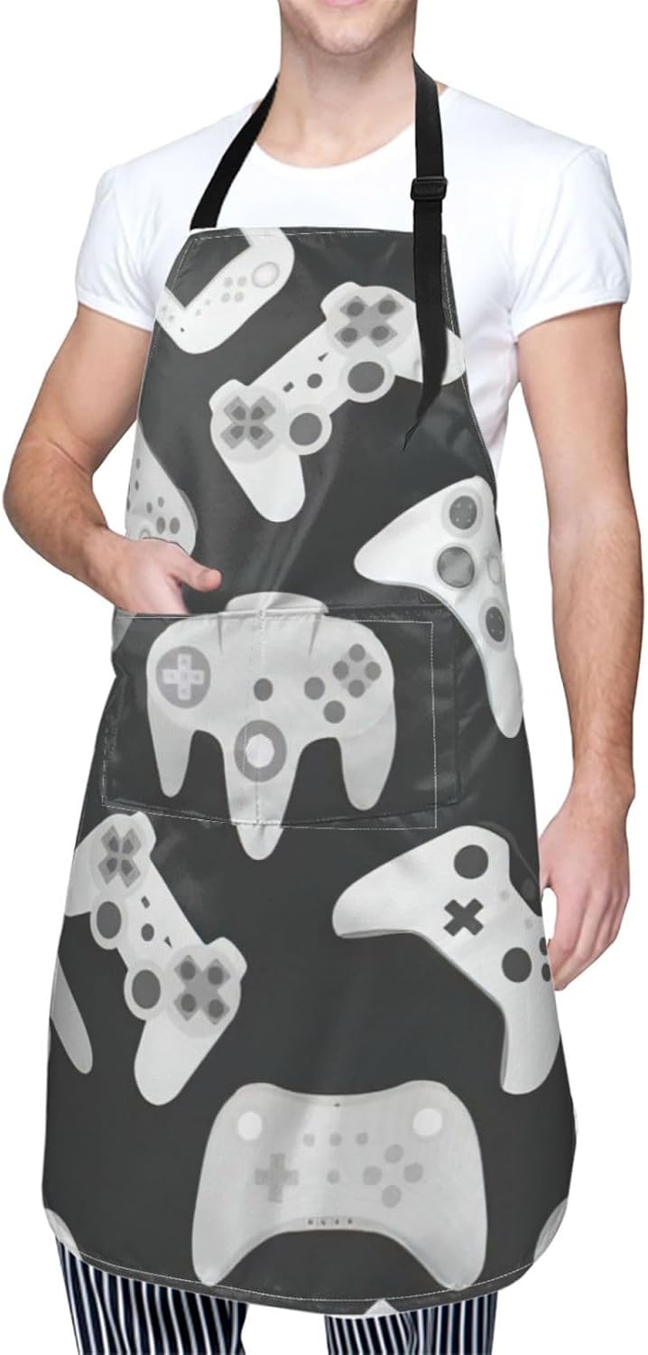 Game Controller Print Laundry apron 28x33 In Waterproof Kitchen Apron 