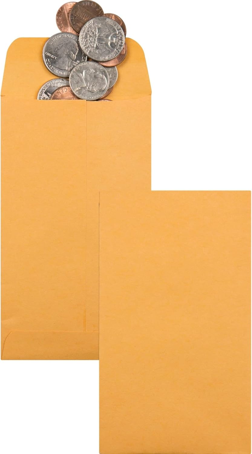 Quality Park #5 1/2 Coin Envelopes, 3 1/8 x 5 1/2, Gummed, Small Parts