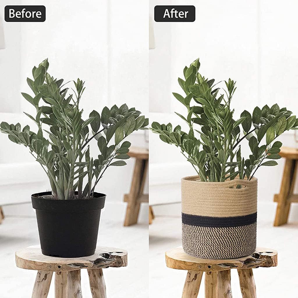 Cotton Rope Basket Woven Plant Basket Wicker Basket Storage for Indoor