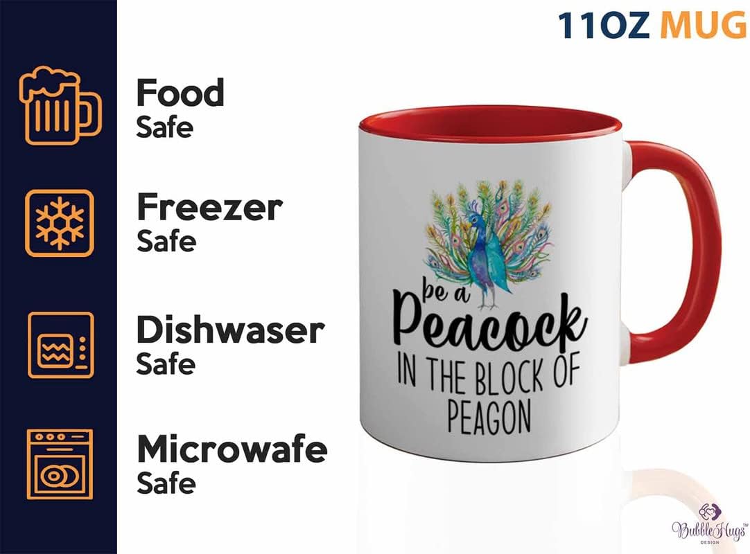 Bird Lover Two Tone Red Edition 11oz - Peacock Block pgeons - Hummingb