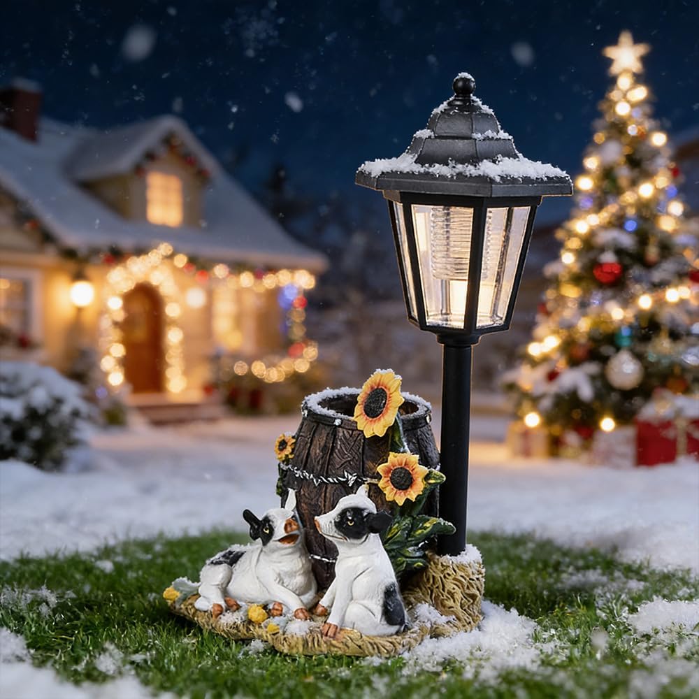 Solar Pigs Night Light Sculpture Outdoor Garden Street Decoration,Couple Pigs Decorations Lantern Sculptures for Patio Yard Lawn Walkway Ornaments Clearance Gifts for Mom Grandma Birthday
