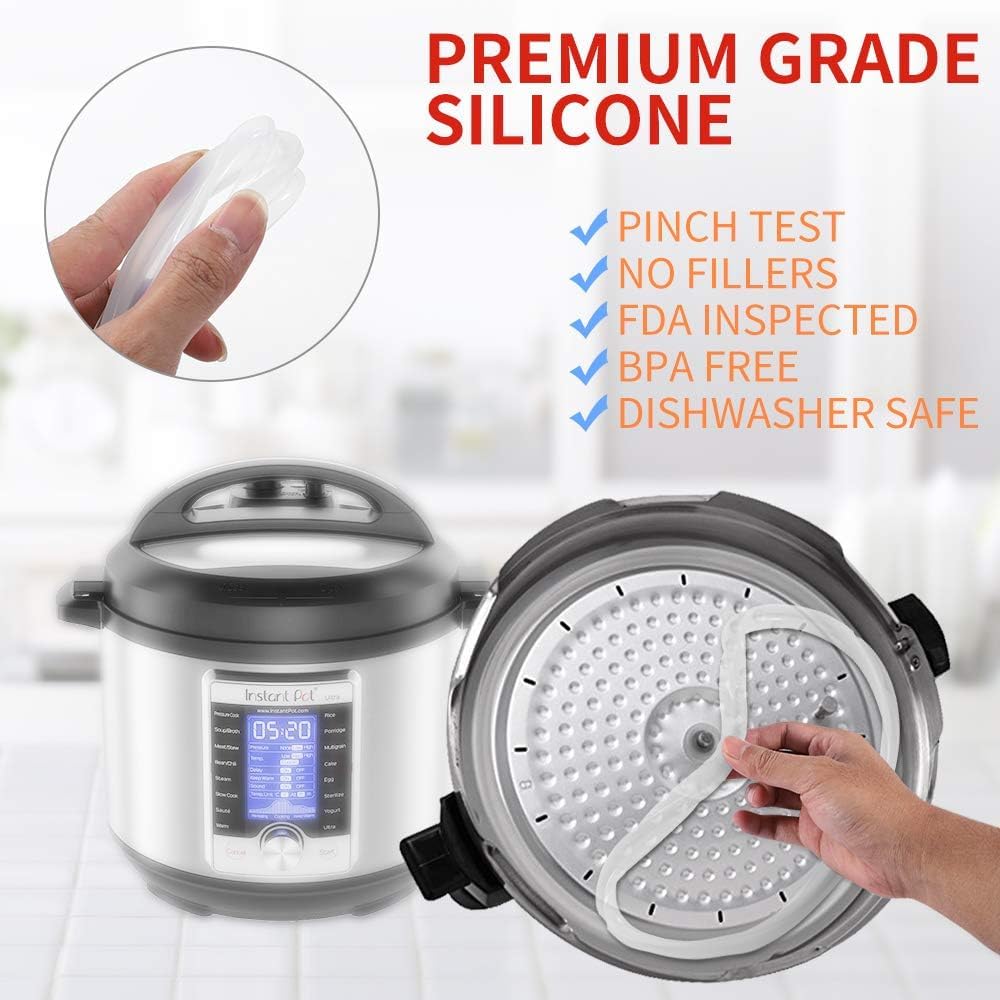 Silicone Sealing Ring 6qt for Instant Pot Sealing ring for 6 5qt Insta Pot, Sweet and Savory, Food-grade Silicone Fits IP-DUO60, IP-LUX60, IP-DUO50, IP-LUX50, Smart-60, IP-CSG60 and IP-CSG50-2 Pack